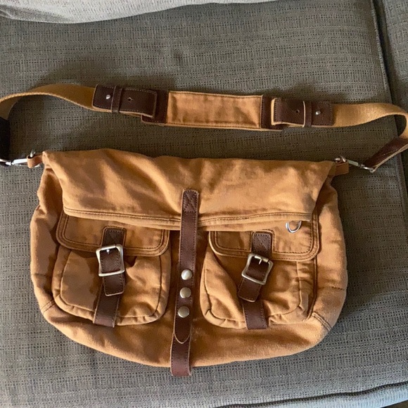GAP Bags Vintage Gap Messenger Bag With Leather Trim Adjustable